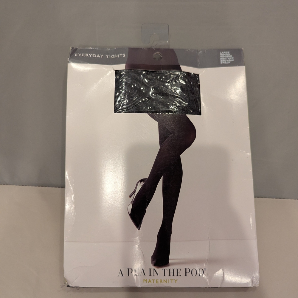 A Pea in the Pod Black Heather Everyday Tights - Maternity, Large
